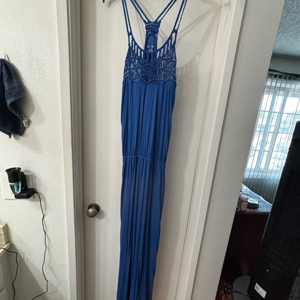 NEW WITHOUT TAG - Merona Royal Blue Crochet Top Maxi Dress/Coverup